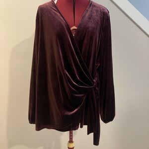 Alfani Deep Plum Wrap Blouse